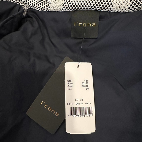 I'CONA Women's Size 10 Athleisure Hooded Jacket Navy Zip Sporty NWT - Picture 12 of 17